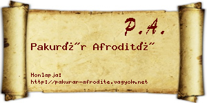 Pakurár Afrodité névjegykártya